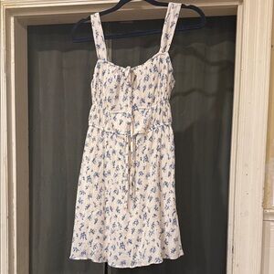 Floral Blue and White Dress